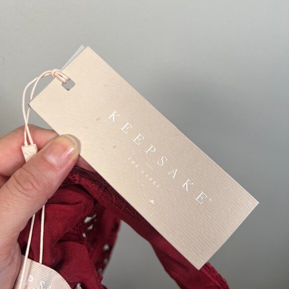 Keepsake Uplifted Midi Dress Size XS Burnt Red Lace Formal Event Wedding Guest - Picture 5 of 13